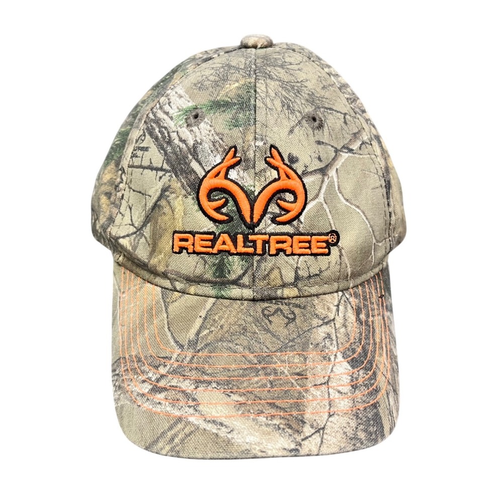 Realtree Camo Baseball Cap Orange Embroidered‎ Logo Snapback Hat Outdoor Cap